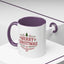 Christmas Mug - Merry Christmas Maroon Text Tree Star