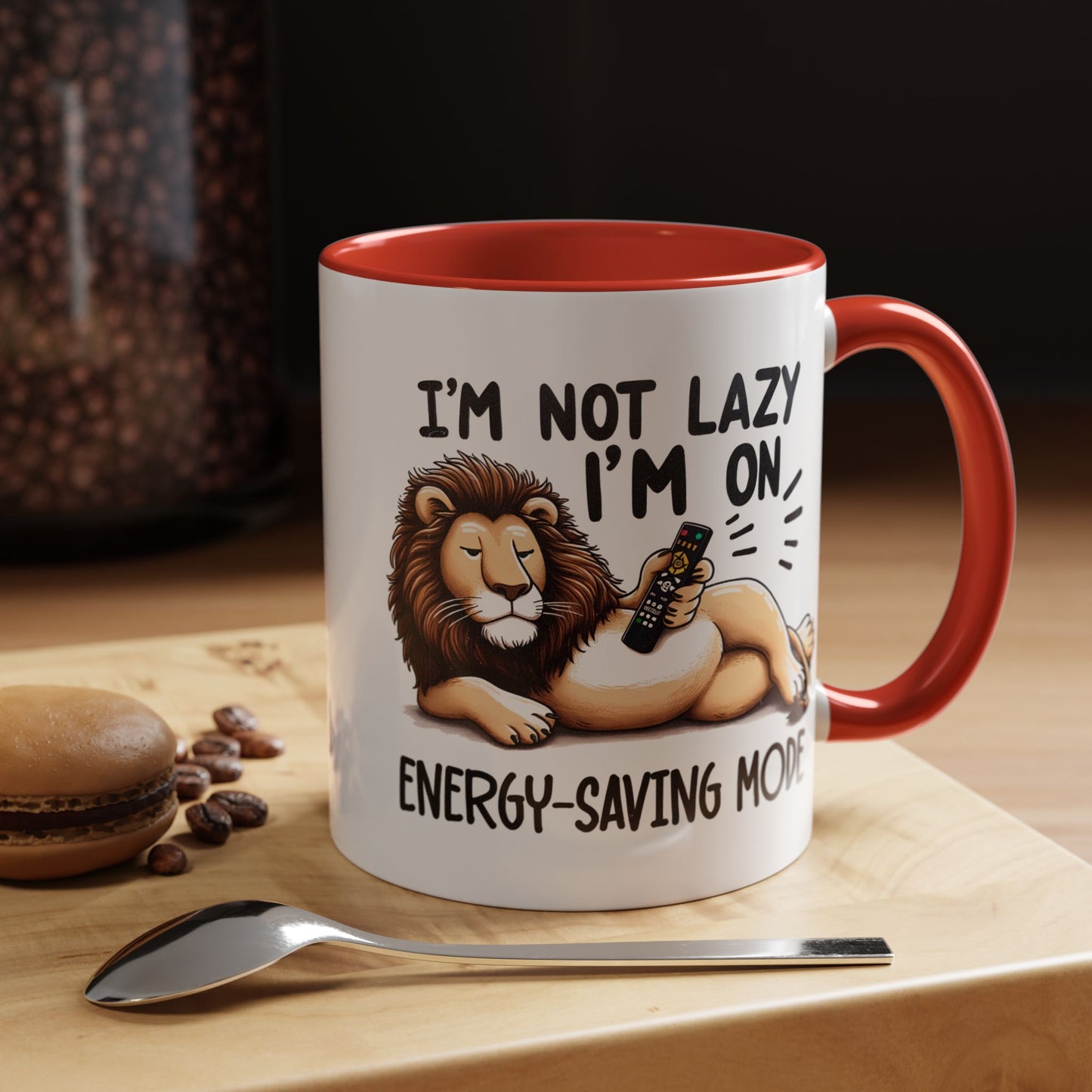 Humor Mug - I'm Not Lazy I'm on Energy Saving Mode Lion