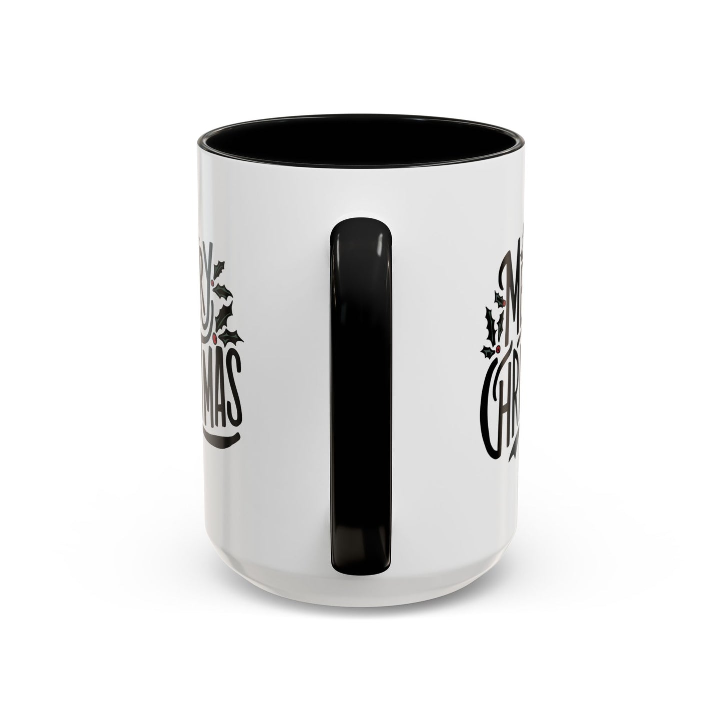 Christmas Mug - Merry Christmas Black Text Mistletoe