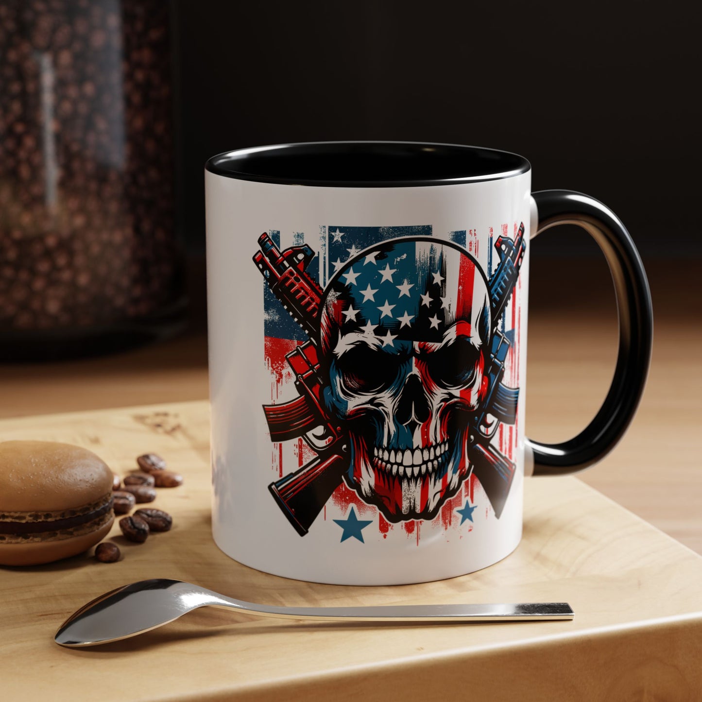 4th of July Mug - Skull With American Flag