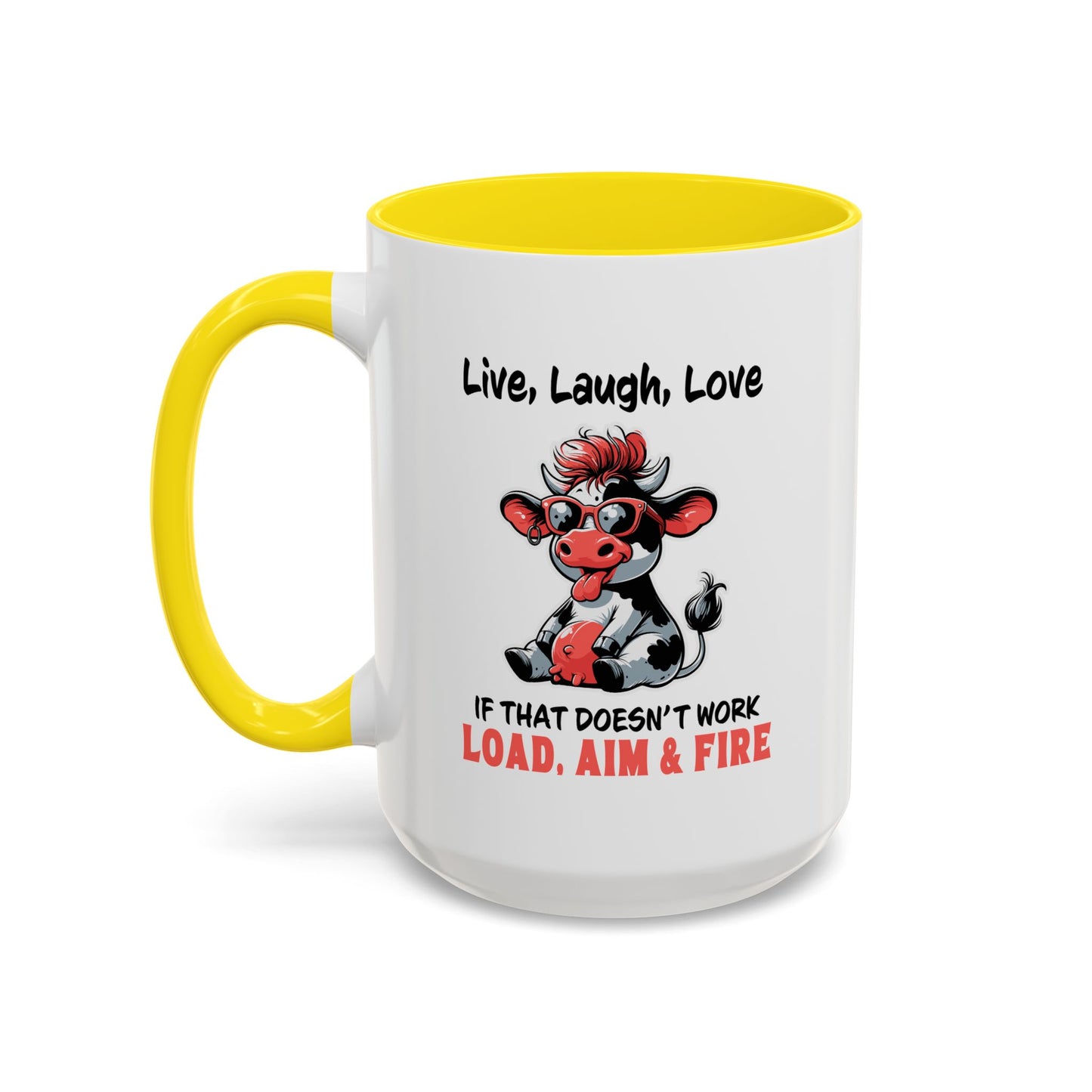 Humor Mug - Live Laugh Love Cow