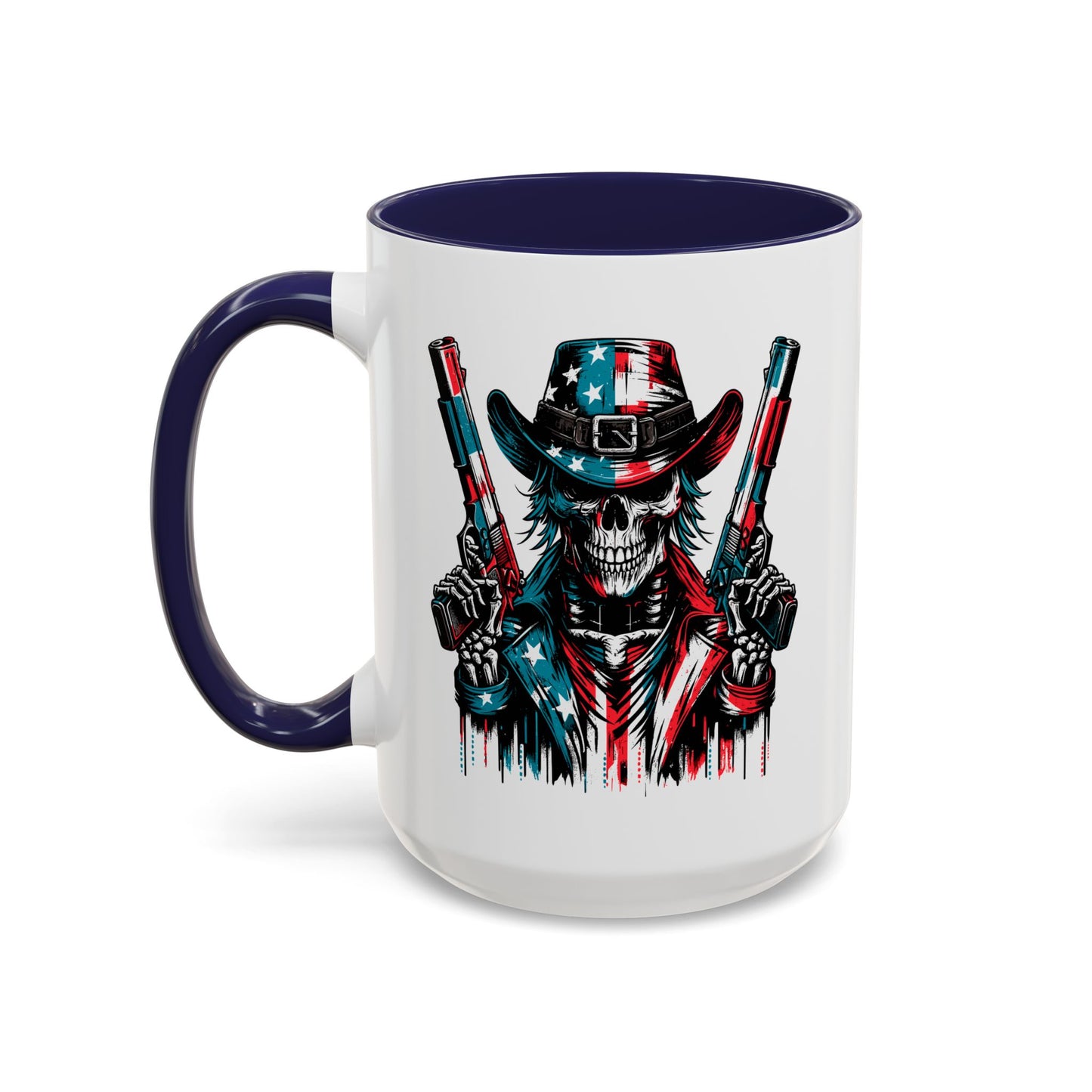 4th of July Mug - Skeleton with American Flag