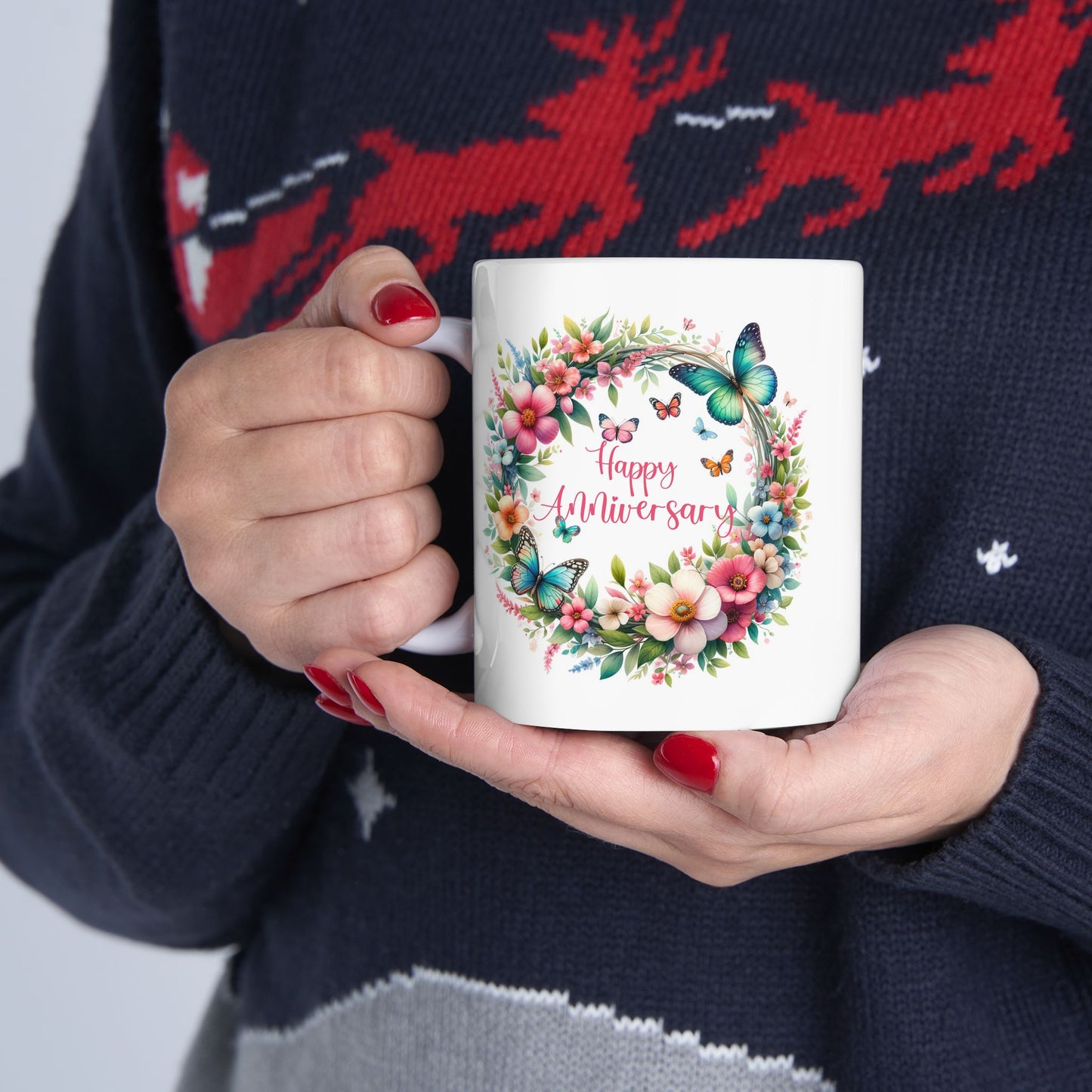 Anniversary Mug - Happy Anniversary Butterflies