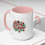 Christmas Mug - Merry Christmas Maroon Text Ornaments