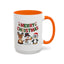 Christmas Mug - Red Green & Gold Text Reindeer Snowman Penguin