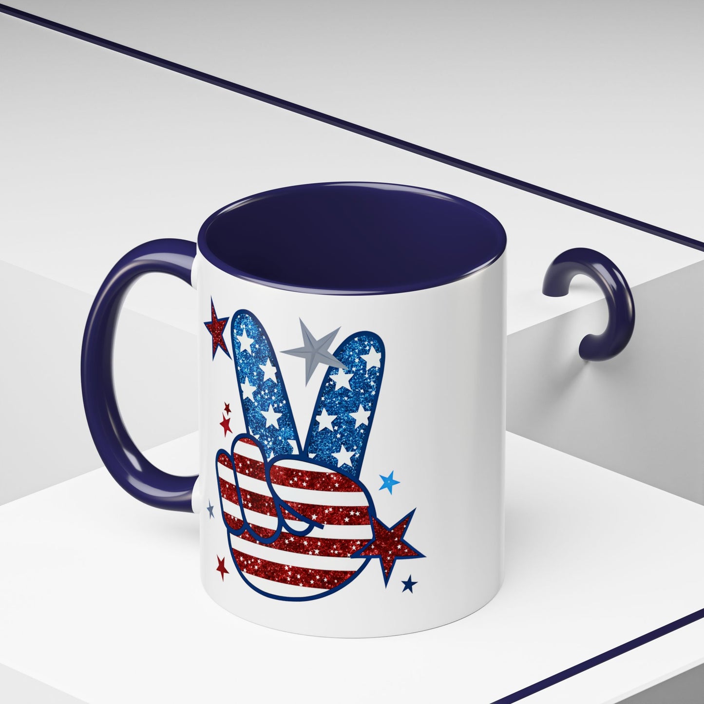 4th of July Mug - America Peace Sign