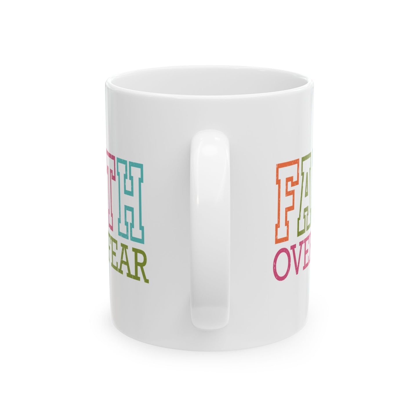 Religious Mug - Faith Over Fear Colorful