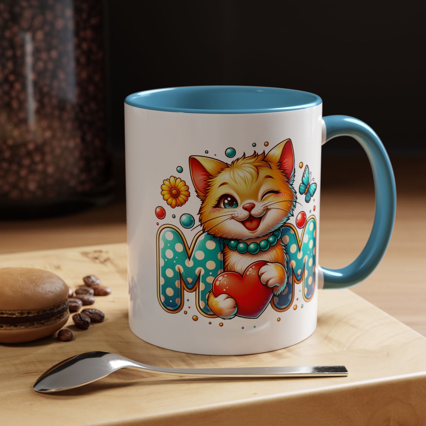 Mother's Day Mug - Mom Cat Red Heart