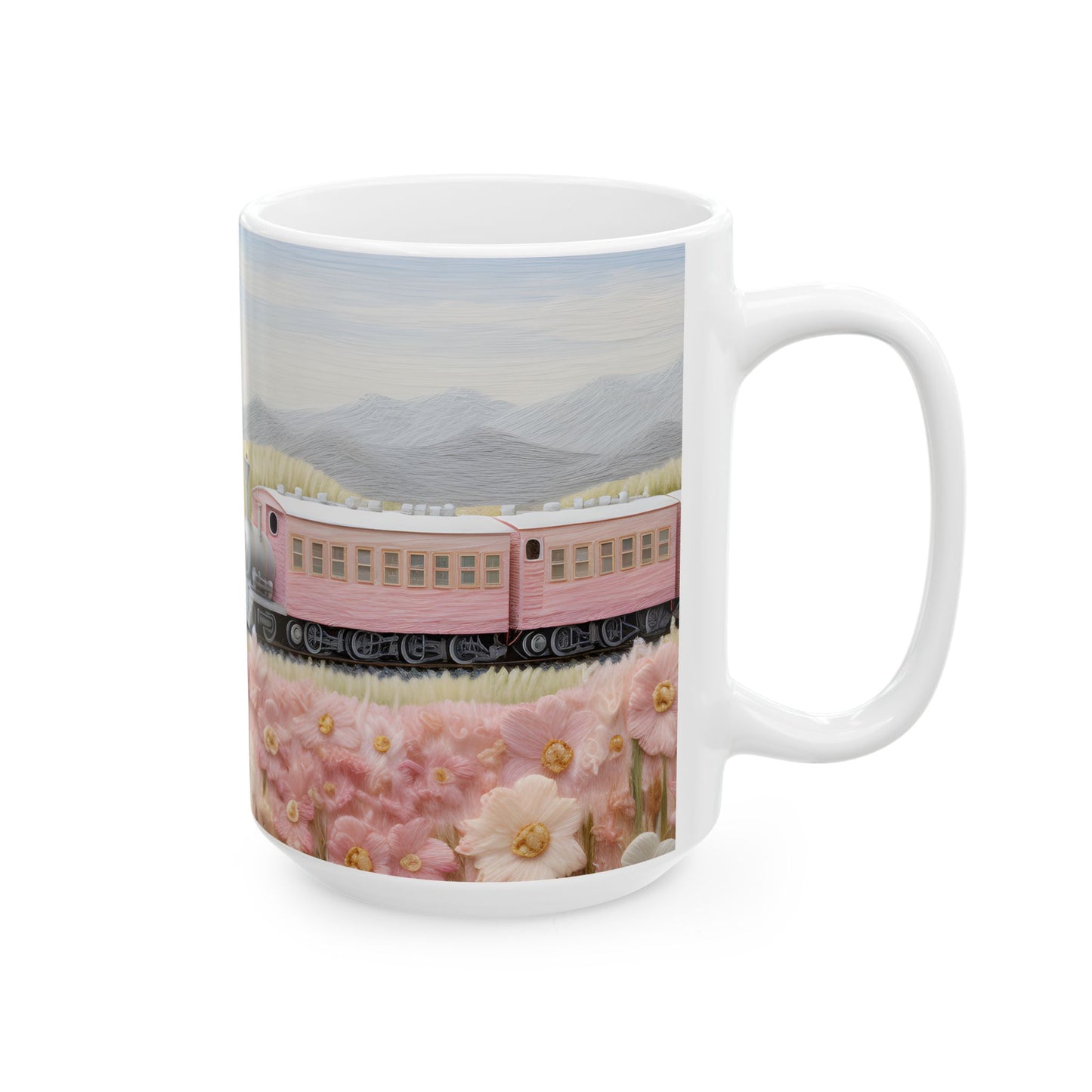 Artistic Mug - Felted Train 1