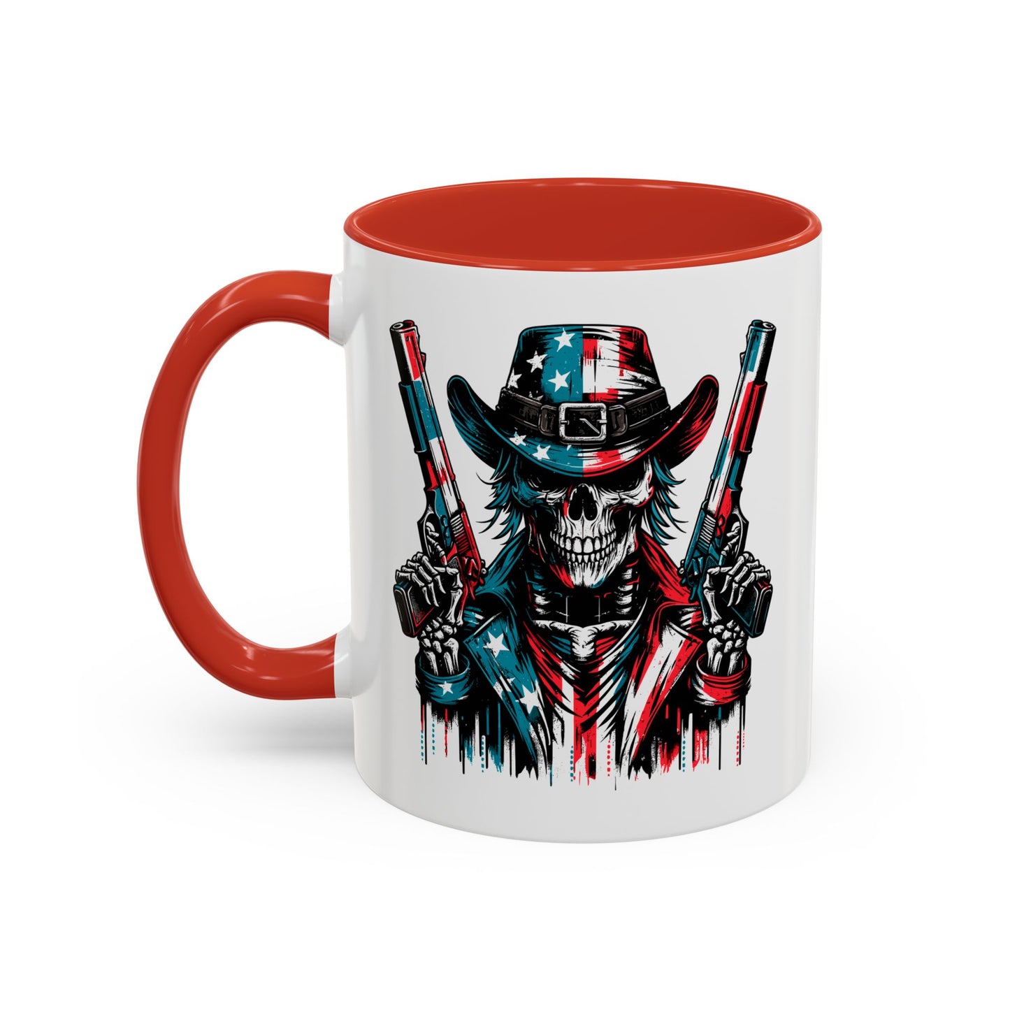 4th of July Mug - Skeleton with American Flag