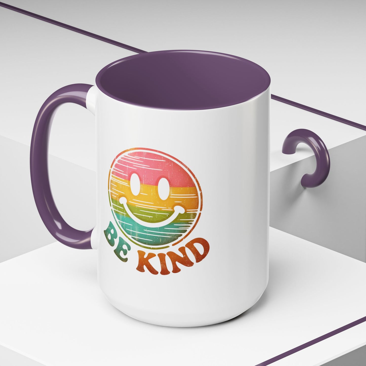 Motivation Mug - Retro Smiley Face Be Kind