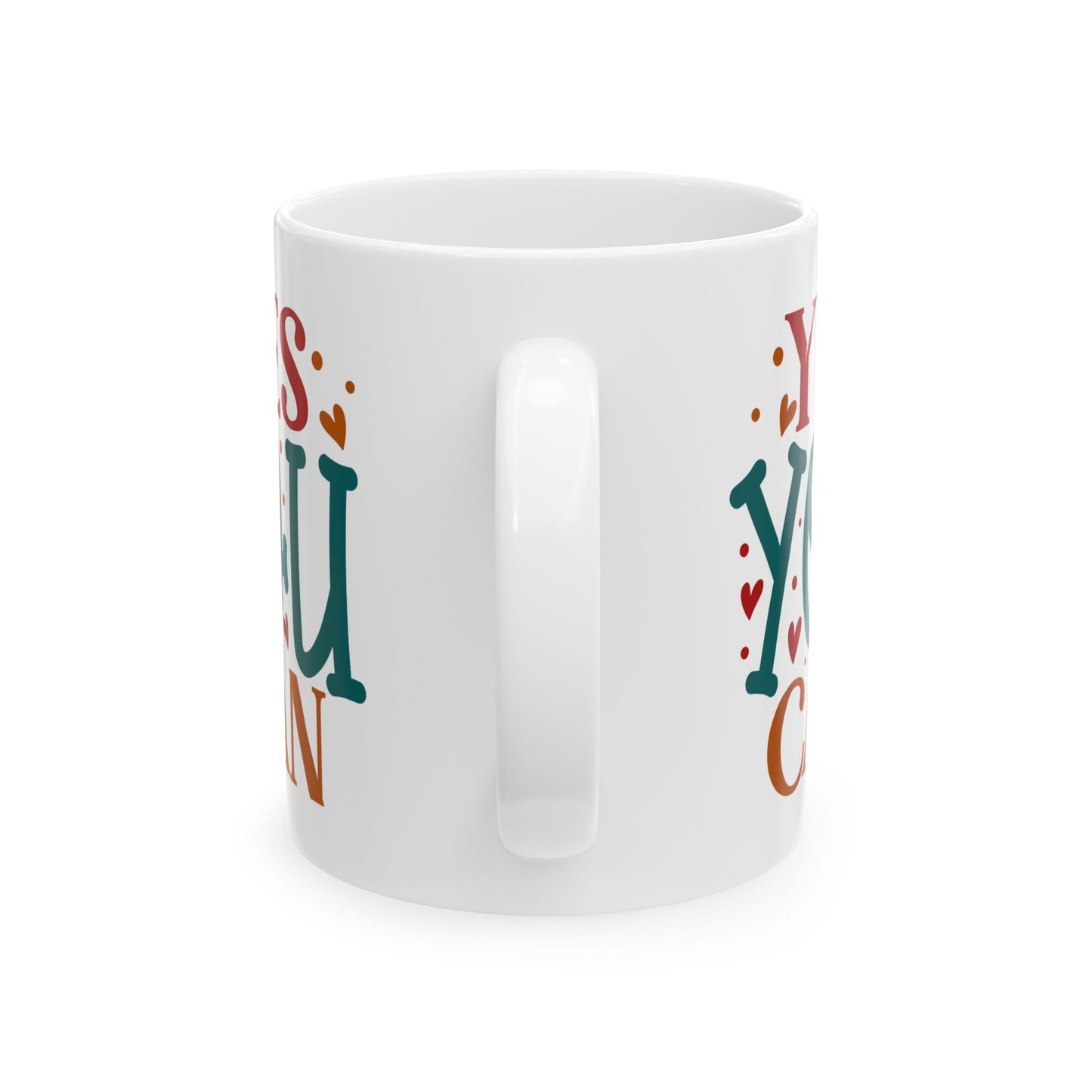 Motivation Mug - Yes You Can Hearts