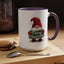 Christmas Mug - Merry Christmas White & Green Text Gnome Lights