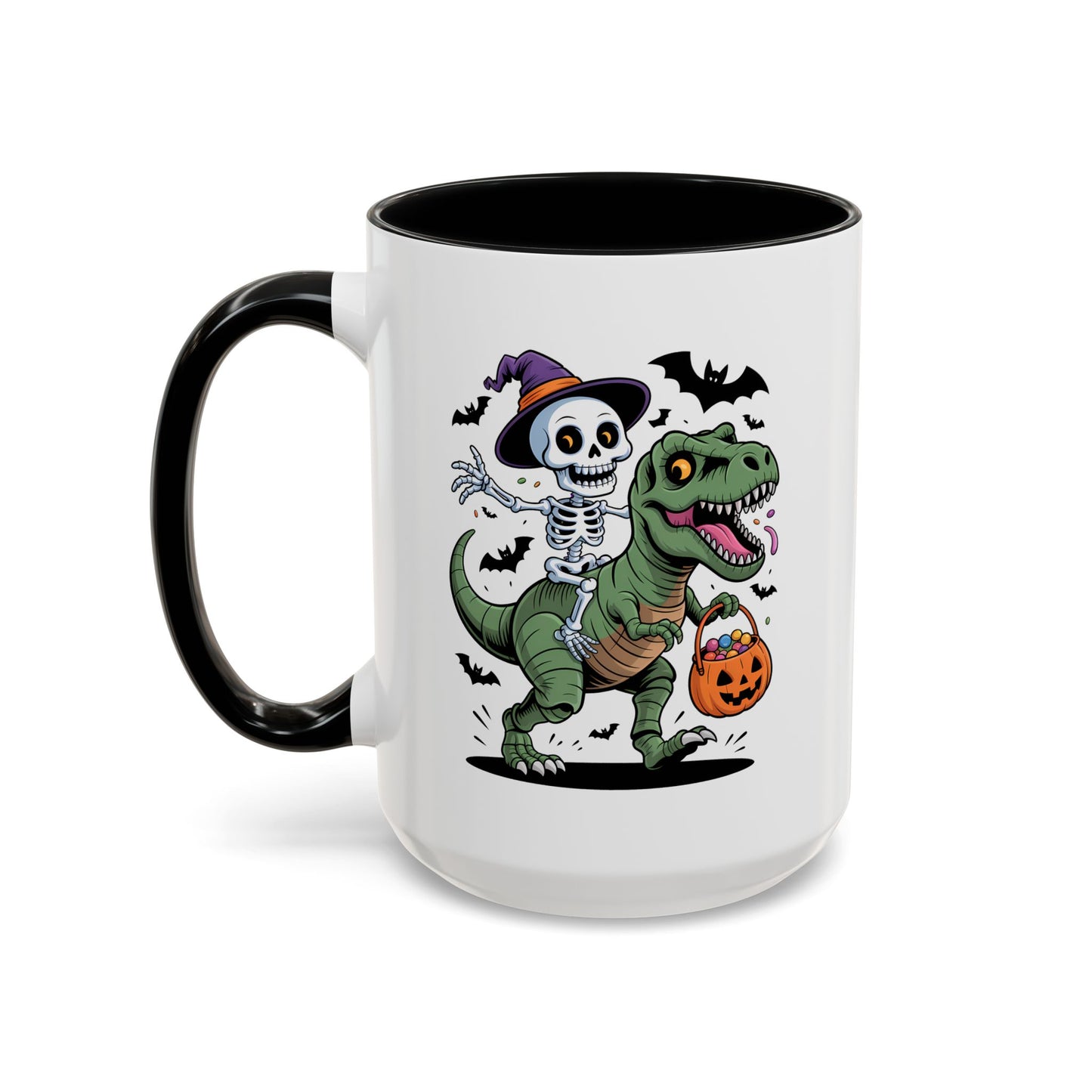 Halloween Mug - Skeleton Riding Dinosaur