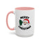 Christmas Mug - Merry Christmas Black Text Santa Tree