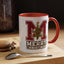 Christmas Mug - Merry Christmas White Green & Red College Text