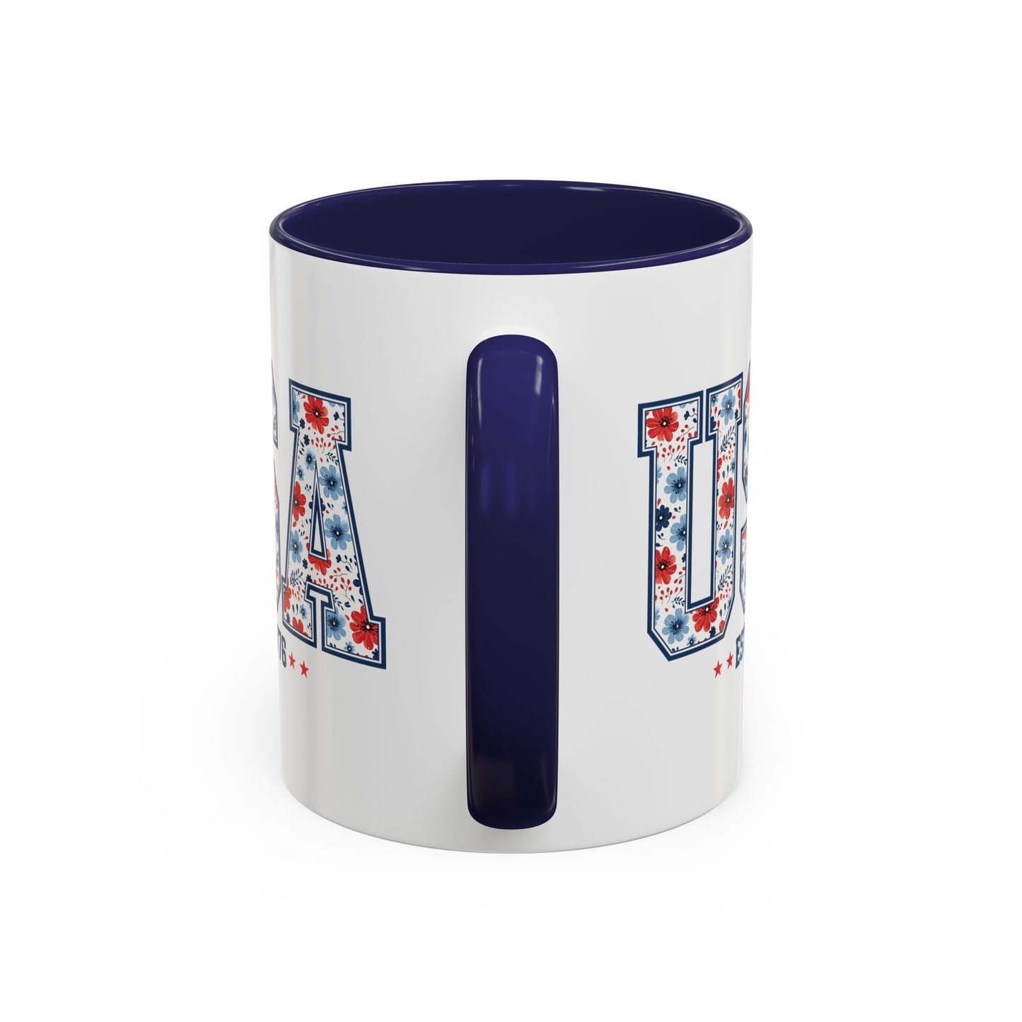 4th of July Mug - USA EST 1776 Floral