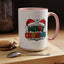 Christmas Mug - Merry Christmas Green Red Yellow and Blue Text Red Hats