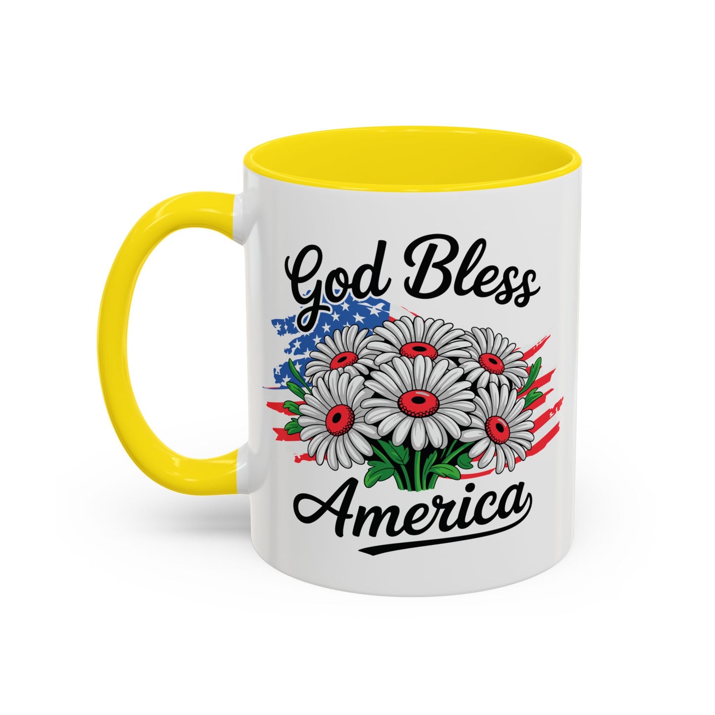 4th of July Mug - God Bless America Daisies