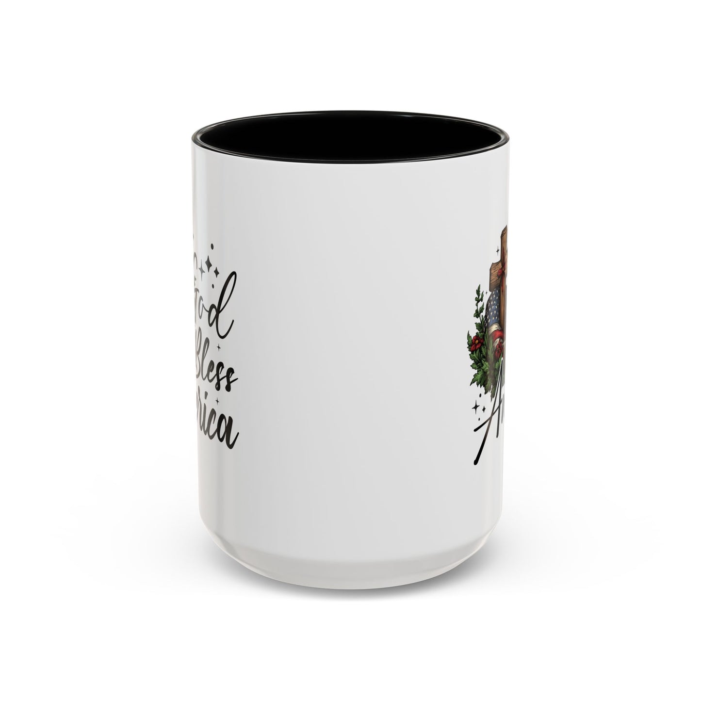 4th of July Mug - God Bless America Cross Flag