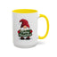 Christmas Mug - Merry Christmas White & Green Text Gnome Lights