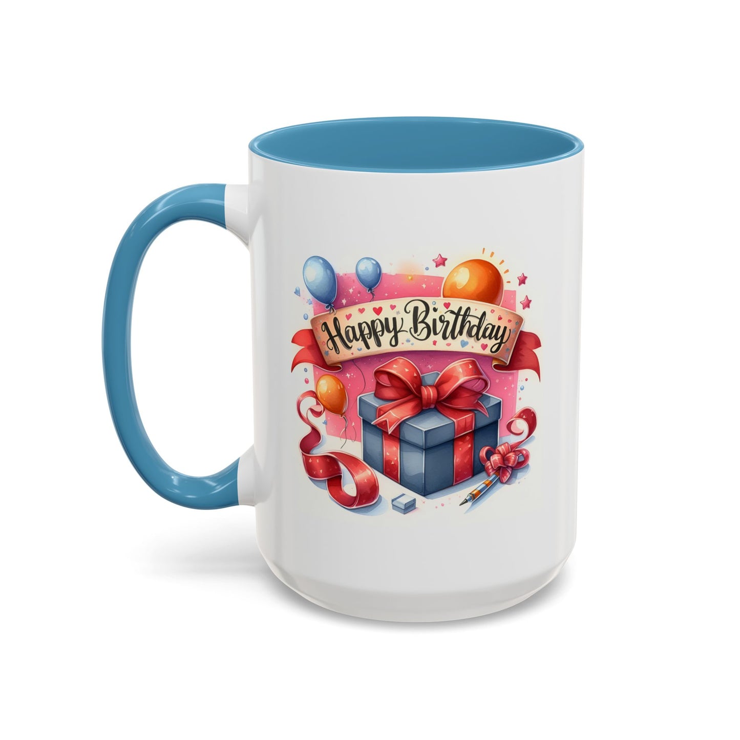 Birthday Mug - Present Pen Balloons