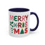 Christmas Mug - Merry Christmas Red Green & Gold Decorative Text