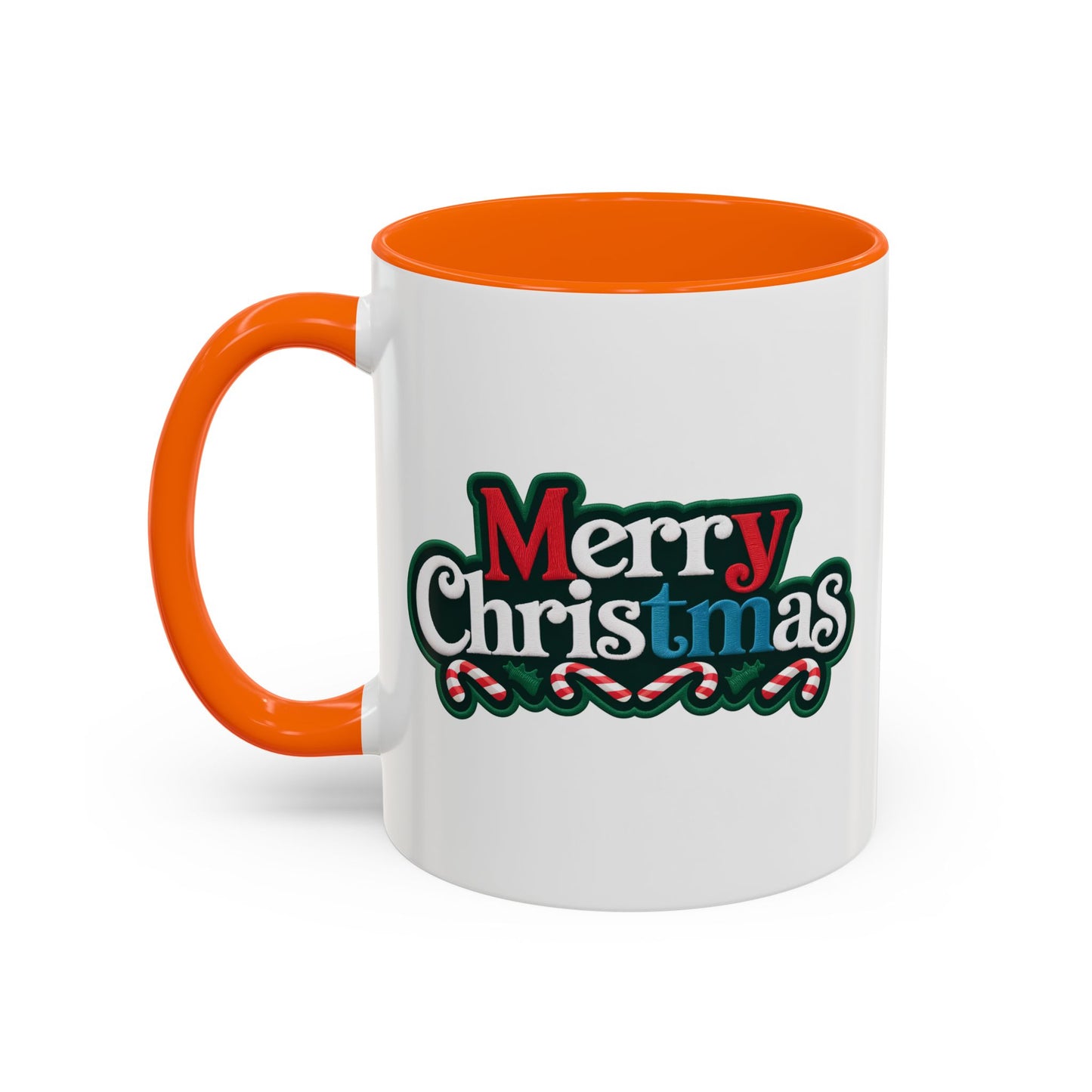 Christmas Mug - Merry Christmas White Red & Blue Text