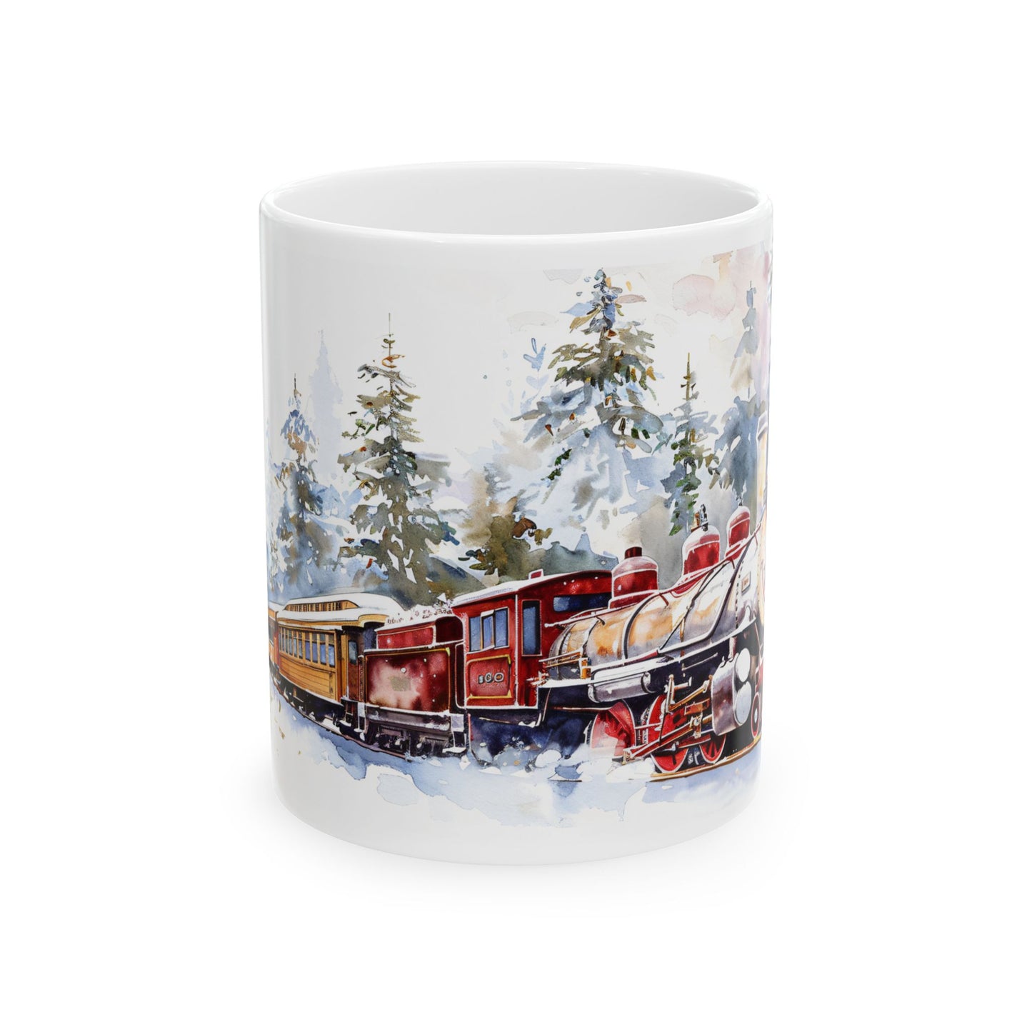 Christmas Mug - Snowy Landscape Train Wrap 6
