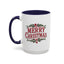 Christmas Mug - Merry Christmas Maroon Text Ornament Decorations