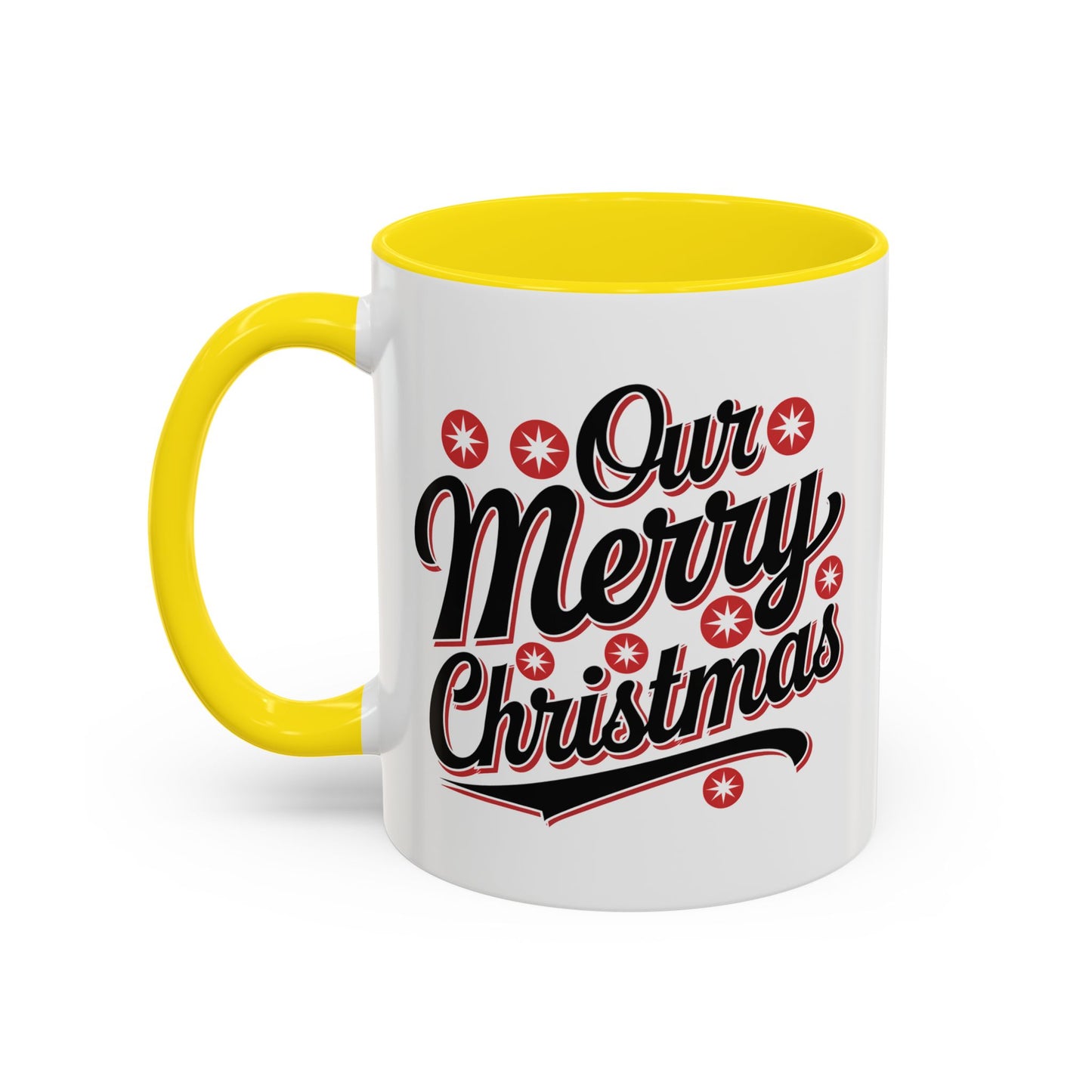 Christmas Mug - Merry Christmas Black Red & White Baseball Text