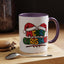 Christmas Mug - Merry Christmas Red Yellow & Blue Text Red Hats