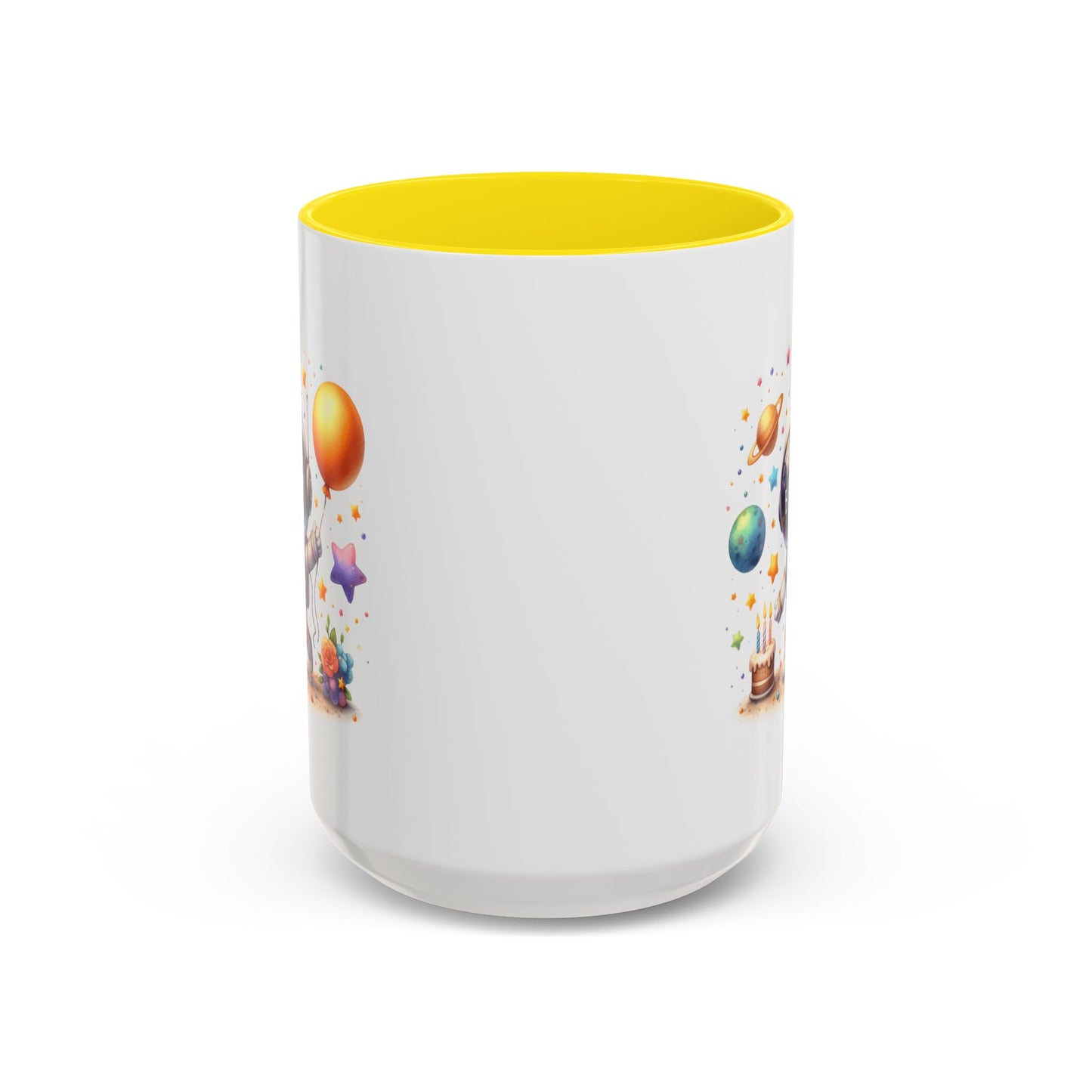 Birthday Mug - Happy Birthday Astronaut, Cake & Balloon