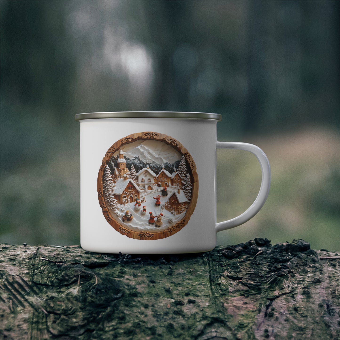 Christmas Mug - Snowy Village Plaque