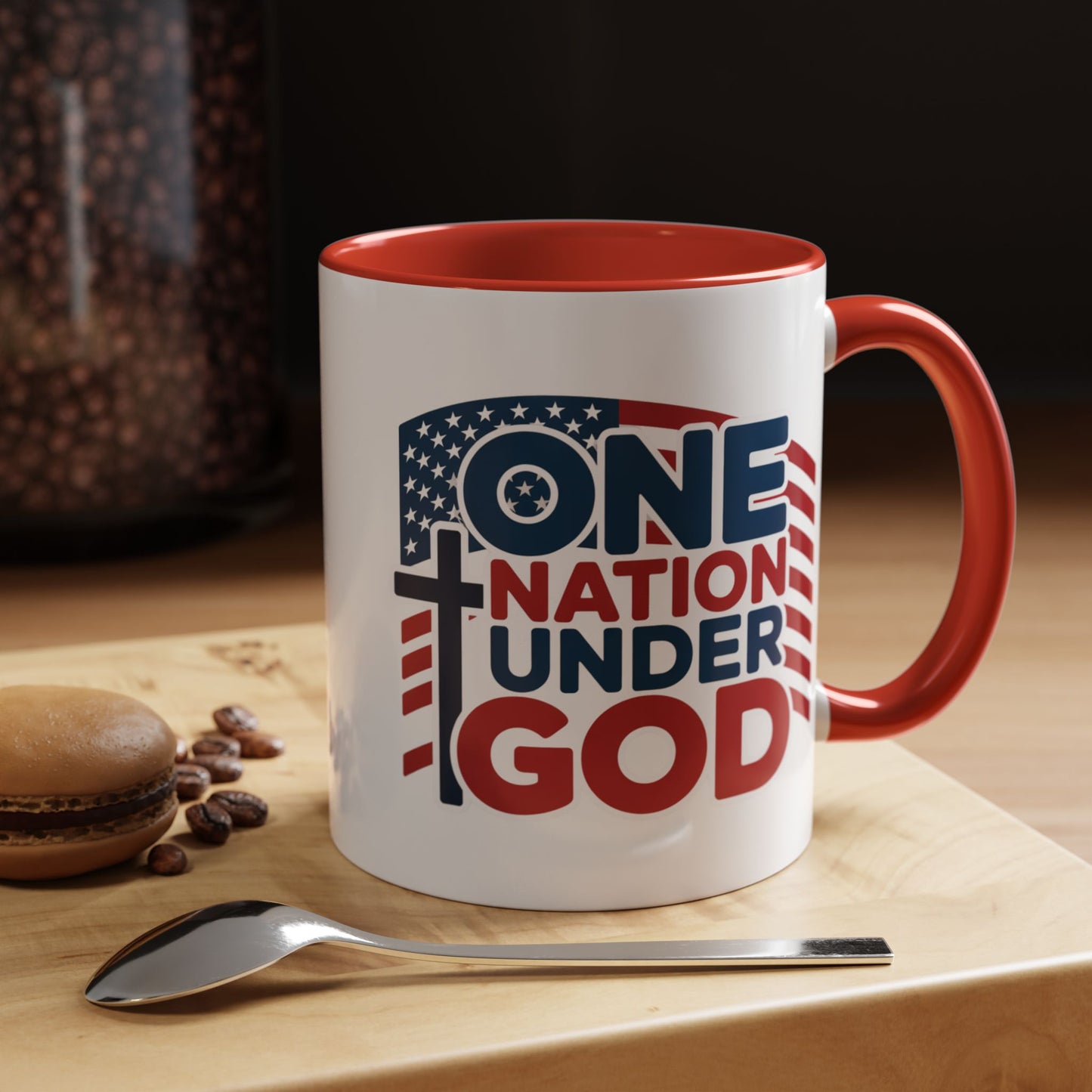 Religious Mug - One Nation Flag Cross
