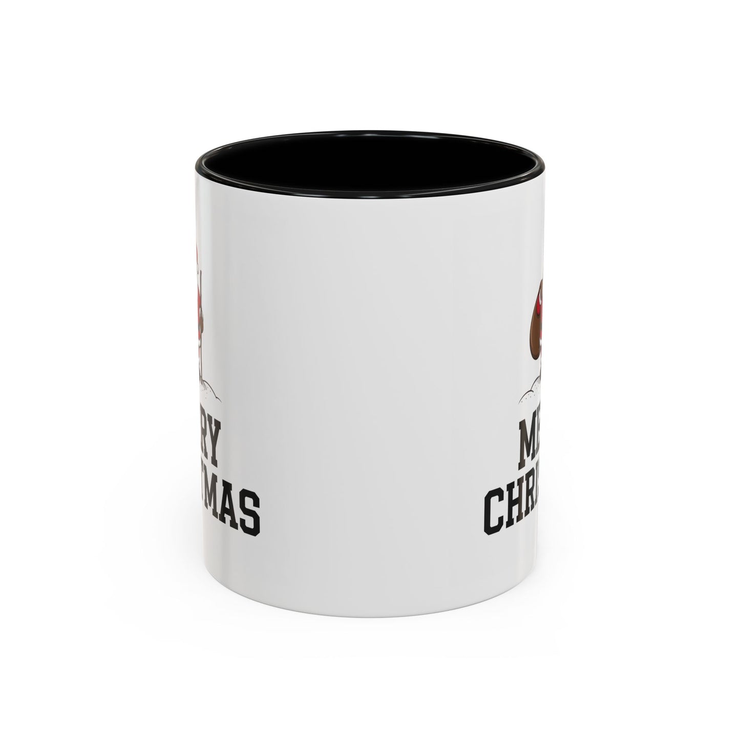 Christmas Mug - Merry Christmas Black Text Santa Walking