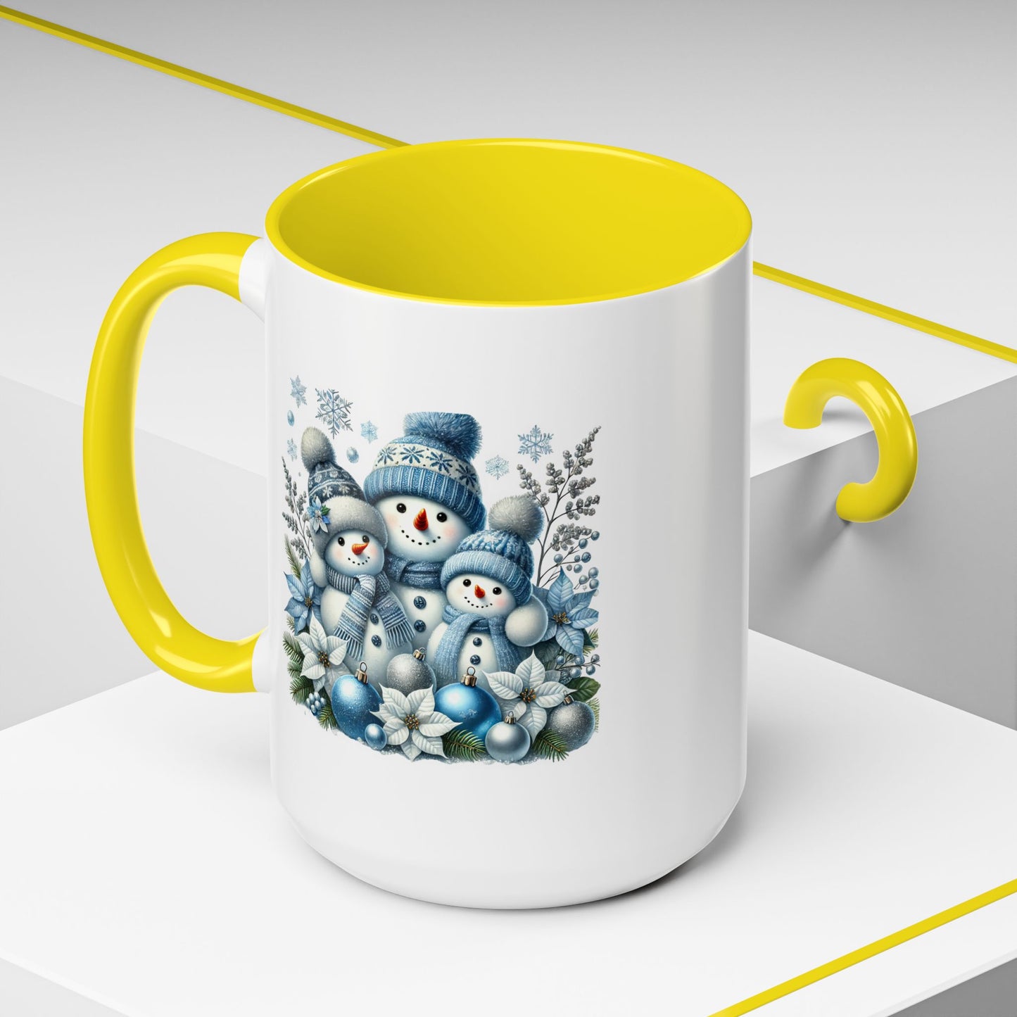 Christmas Mug - Blue Snowman Family