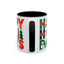 Christmas Mug - Happy Holidays Green Red & Blue Decorative Text