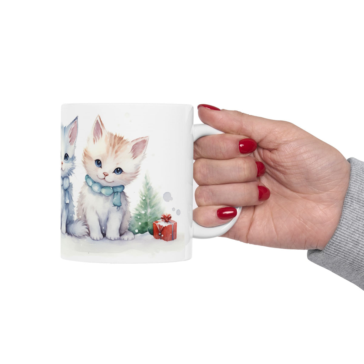 Chirstmas Mug - Three Christmas Cats