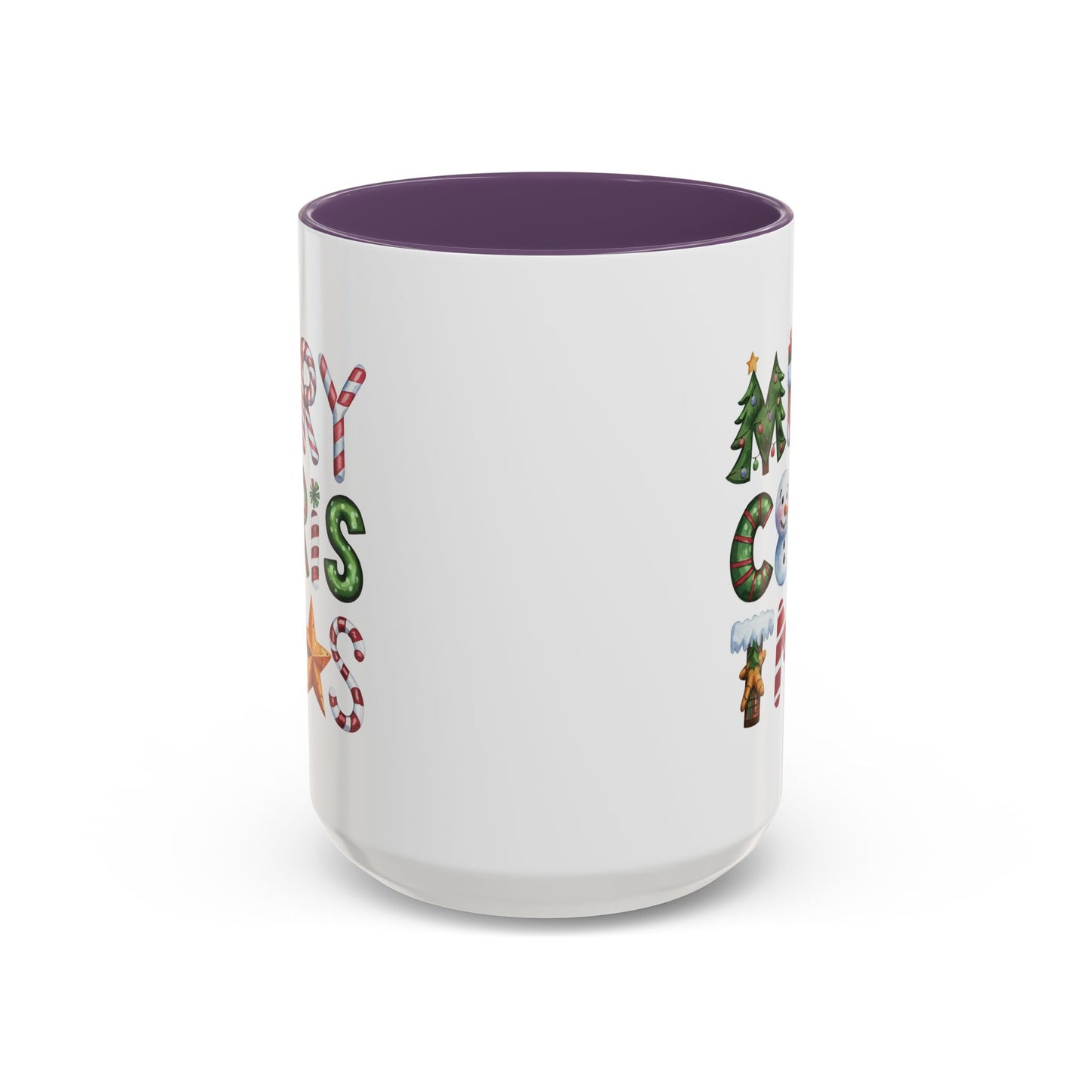 Christmas Mug - Merry Christmas Green Red & Gold Patterned Text
