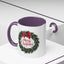 Christmas Mug - Merry Christmas Red Text Bow Wreath