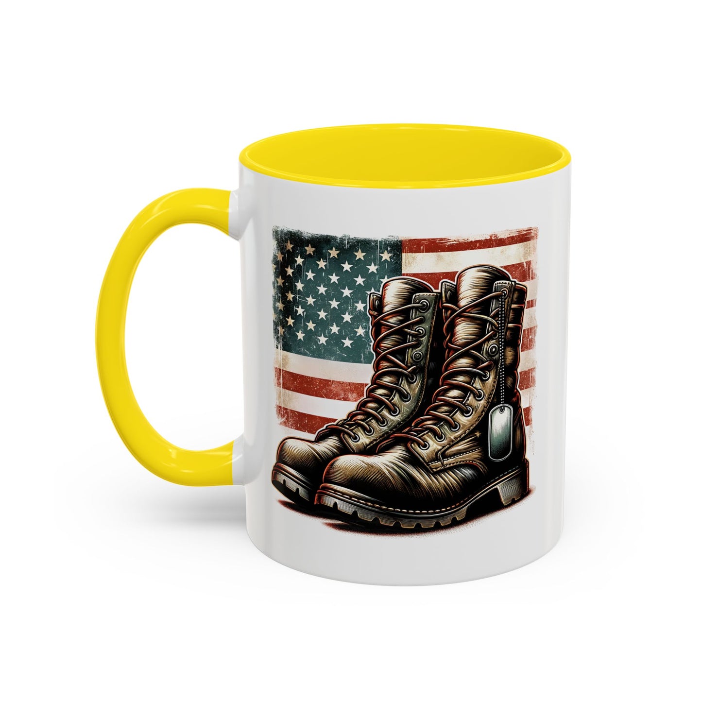 4th of July Mug - Fallen Soldier Boots Flag
