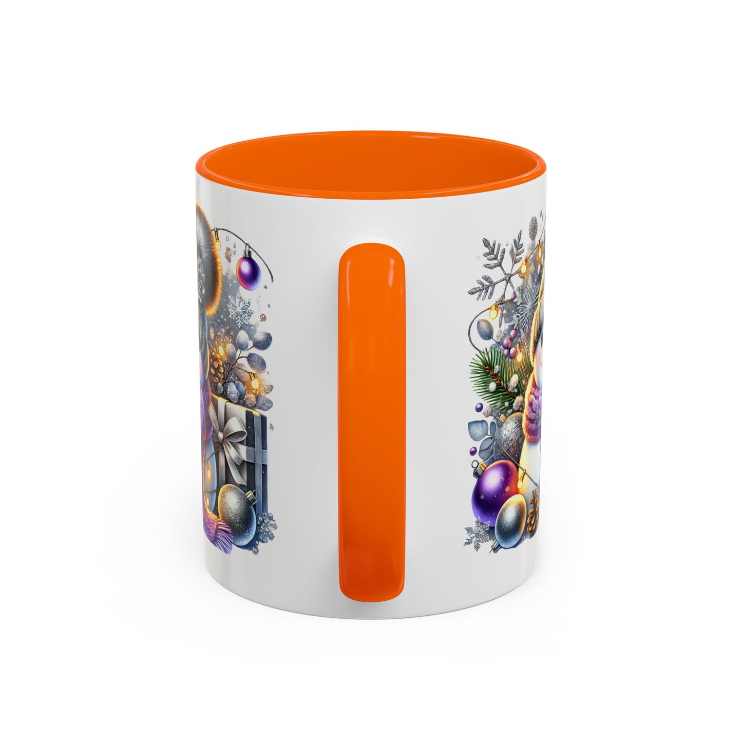 Christmas Mug - Purple and Silver Snowman