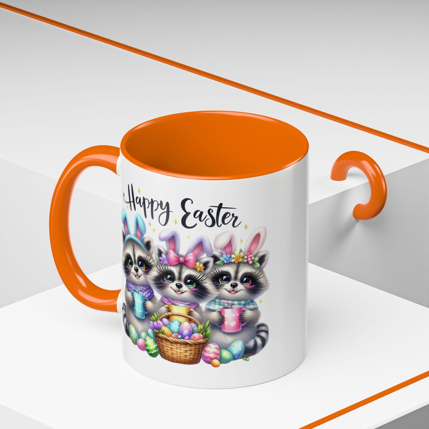 Easter Mug - Happy Easter Racoons