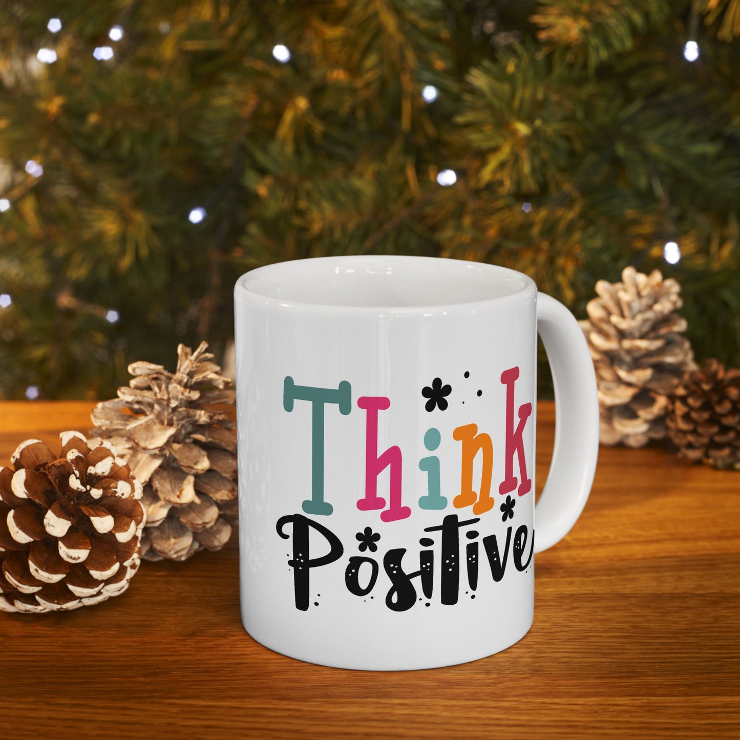 Wellness Mug - Think Positive Decorative Text