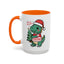 Christmas Mug - Merry Christmas Red Text Dinosaur Tree