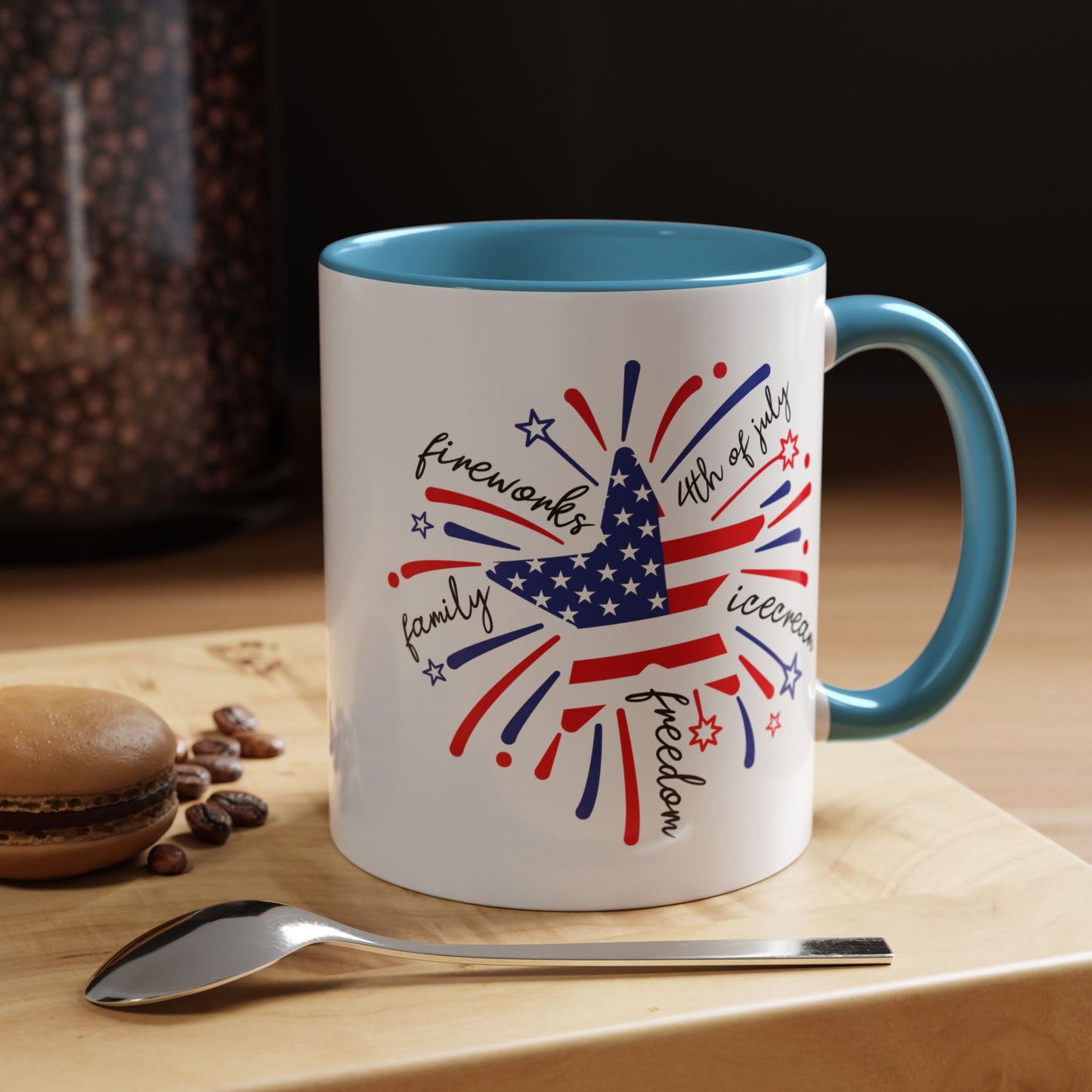 4th of July Mug - Star Flag Fireworks