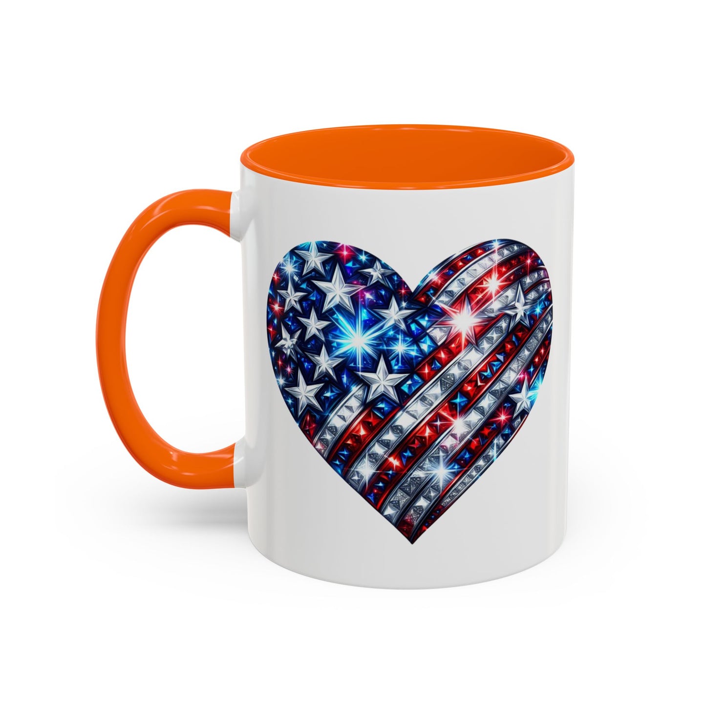 4th of July Mug - USA Sparkle Heart
