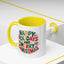 Christmas Mug - Happy Holidays and Merry Christmas Blue Green Yellow Red Text