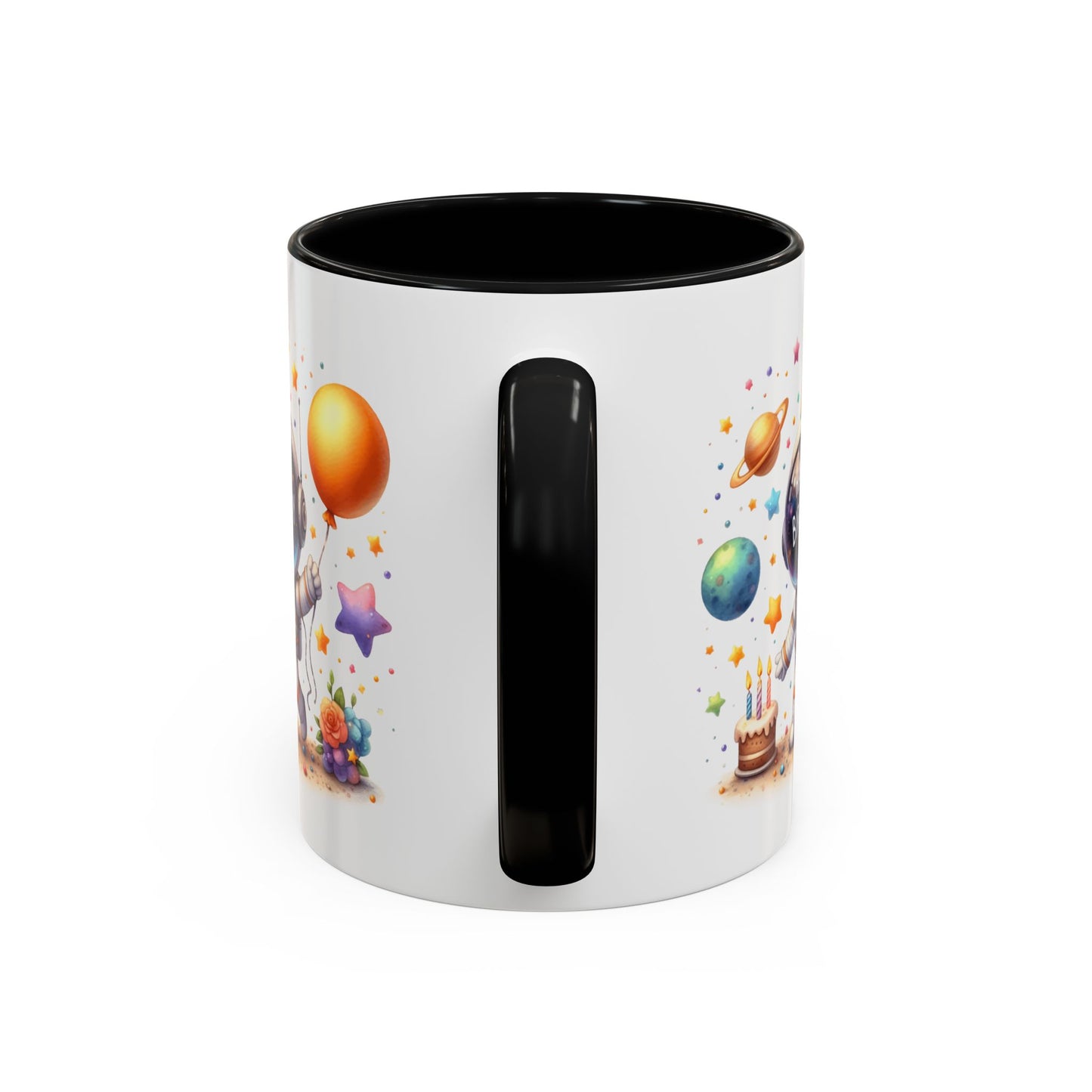 Birthday Mug - Happy Birthday Astronaut, Cake & Balloon